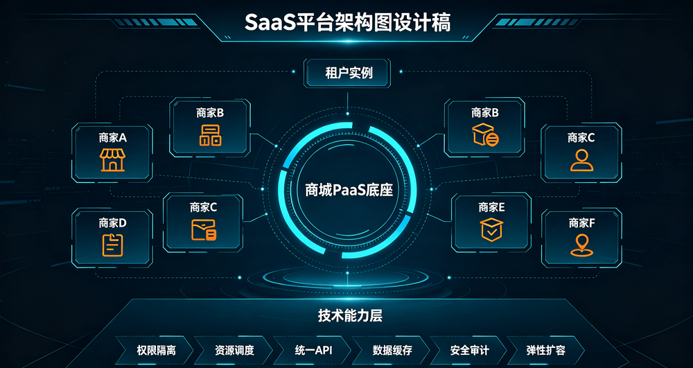 SaaS多租户商城系统架构：一套底座撑起成百上千个商家